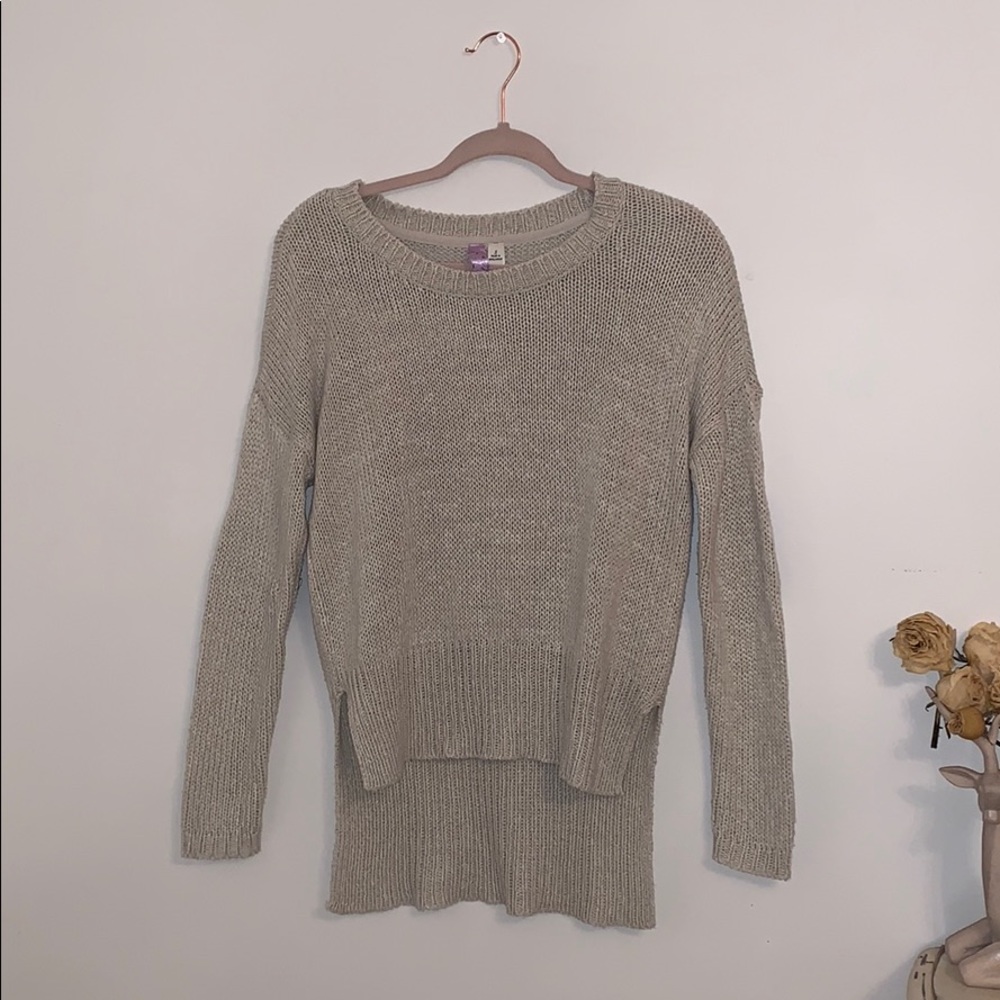 Beige patched sweater